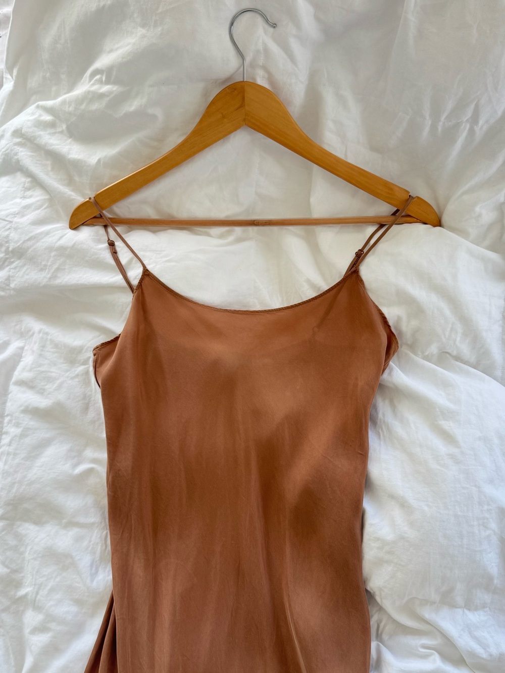 J. Crew Copper-Tone Satin Slip Dress